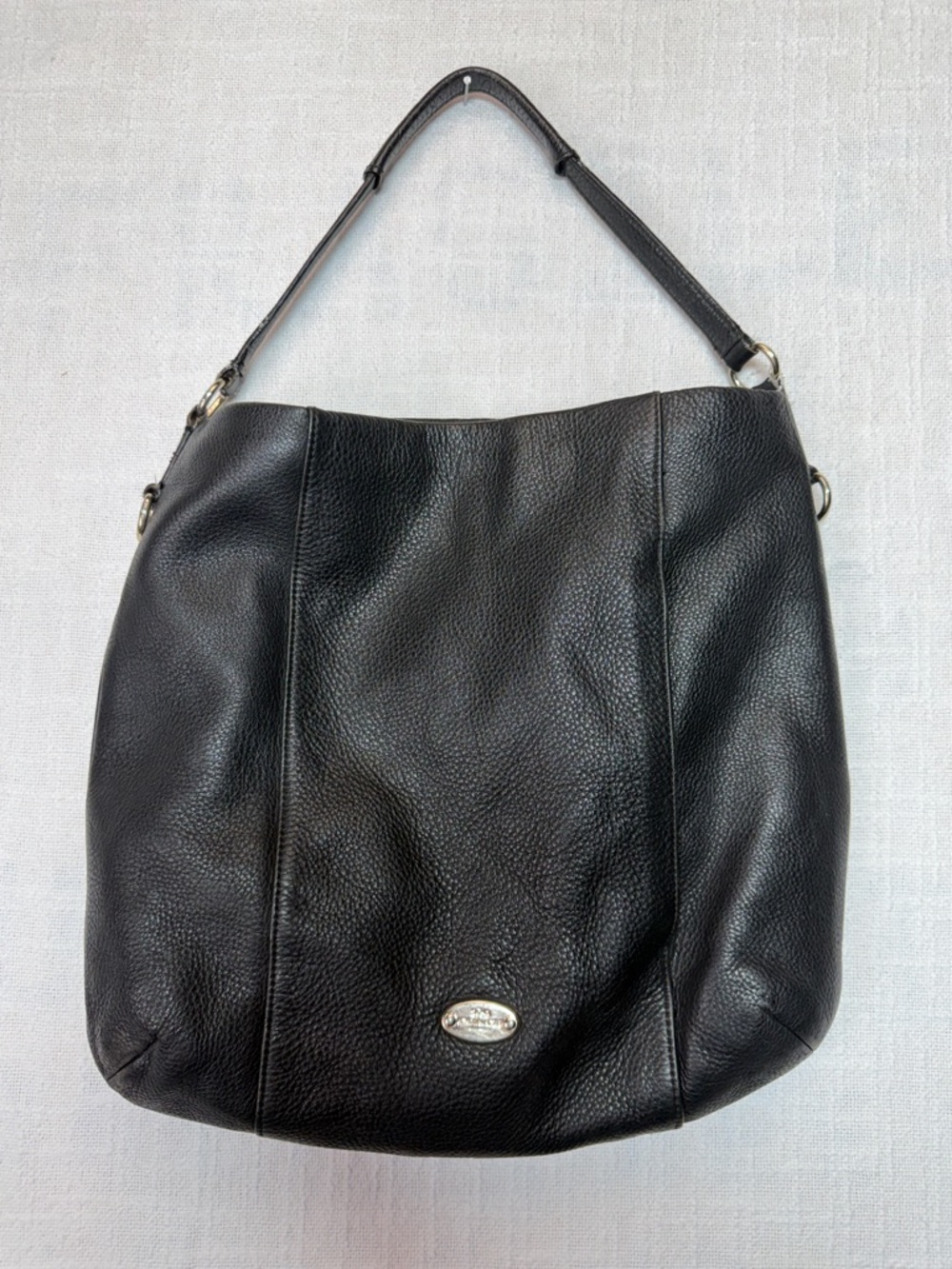 Coach Black Pebbled Leather Shoulder Hobo